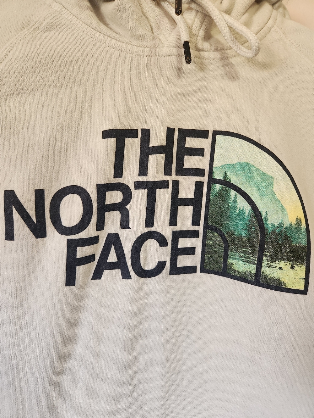 The North Face Womens XL Gardenia White Mountain Graphic Half Dome Hoodie Cozy - Picture 2 of 7